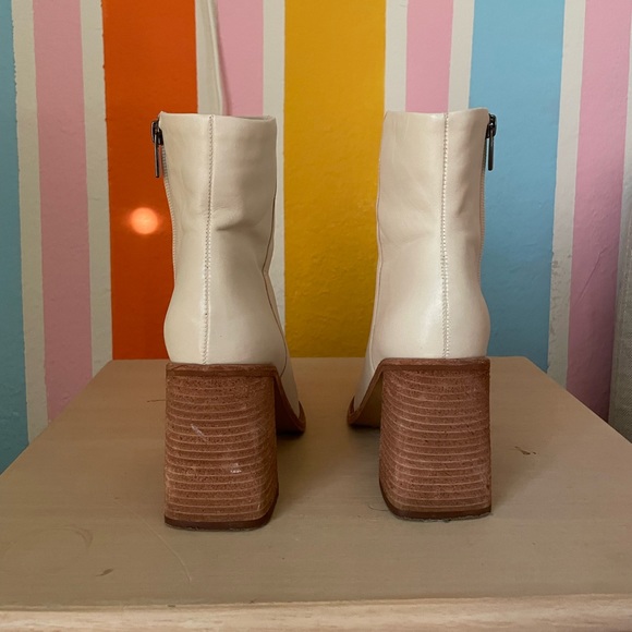 Vince Camuto Square Toe Booties - Cream - Picture 4 of 6